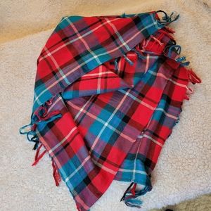 Blue/Red Fringe Scarf